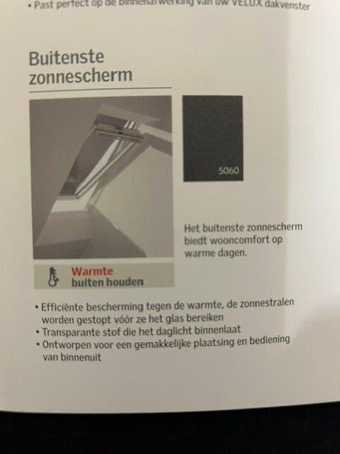 Velux buitenste zonwering MHL 5060, Ophalen, Overige materialen, Overige merken, Zonwerend
