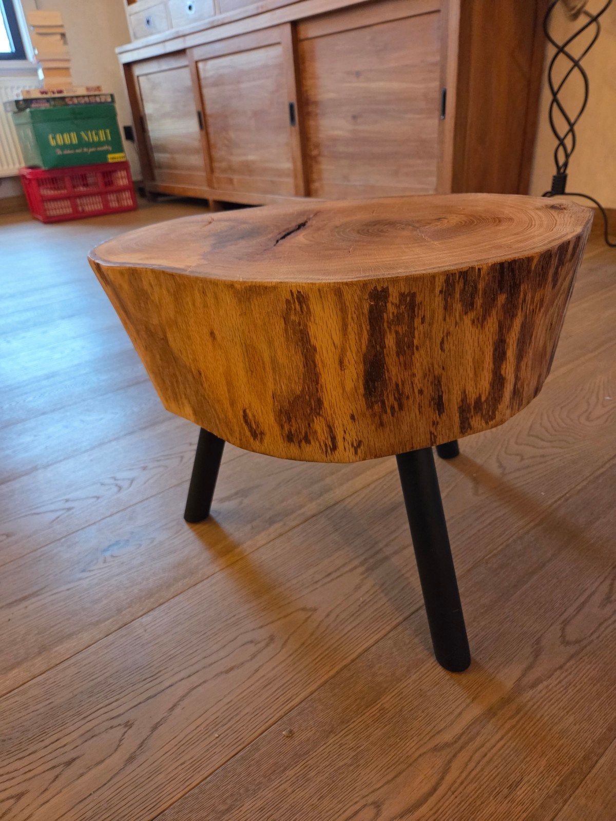 Table d'appoint en chêne massif, Maison & Meubles, Neuf, Enlèvement ou Envoi, Moins de 55 cm, Bois