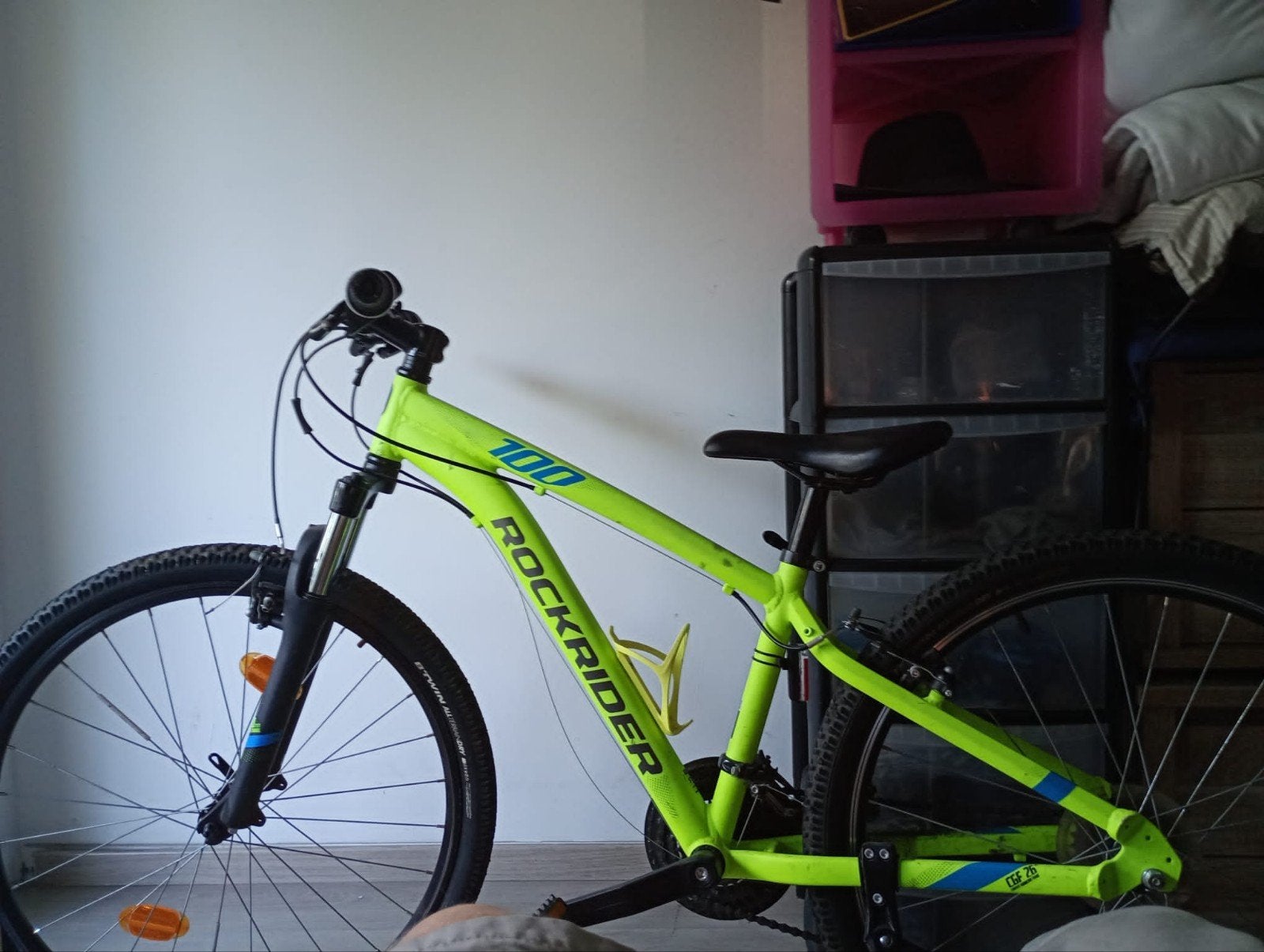 Fluogroene fiets te koop in zeer goede staat., Ophalen