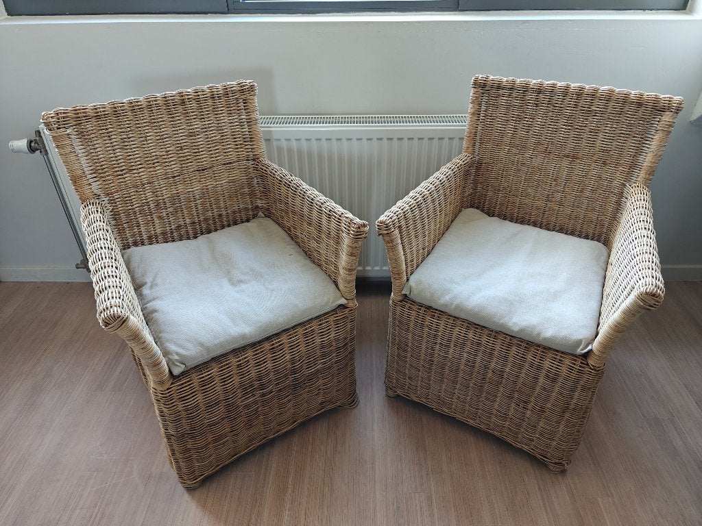 Rieten zetels, Huis en Inrichting, Ophalen, Gebruikt, Eenpersoons, Riet of Rotan