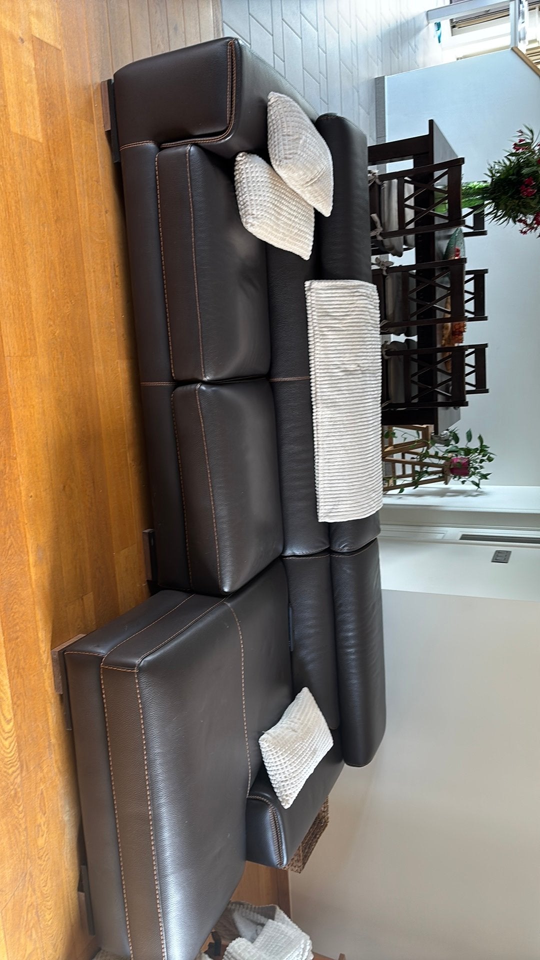 Lederen salon, Huis en Inrichting, Zetels | Zetels, Ophalen, 250 tot 300 cm, Cosy, landelijk, Driepersoons