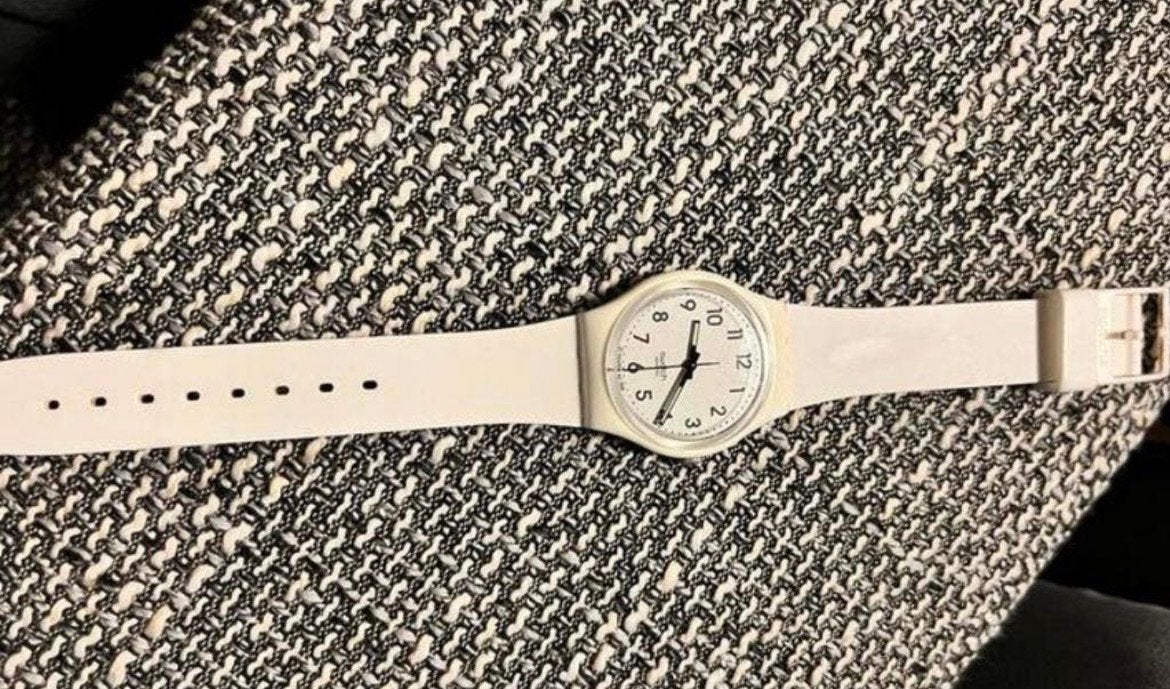 Swatch wit uurwerk, Handtassen en Accessoires, Ophalen of Verzenden, Zo goed als nieuw, Swatch