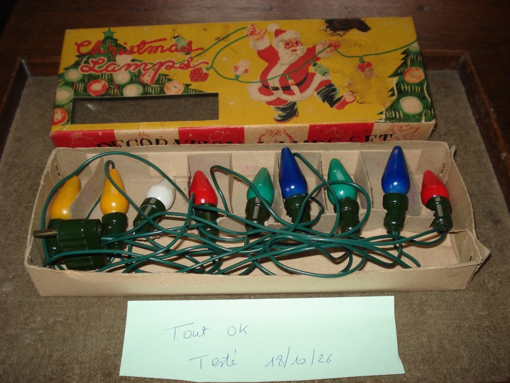 Lichtgevende kerstslinger van glas - 1940-1950 - vintage, Ophalen, Gebruikt