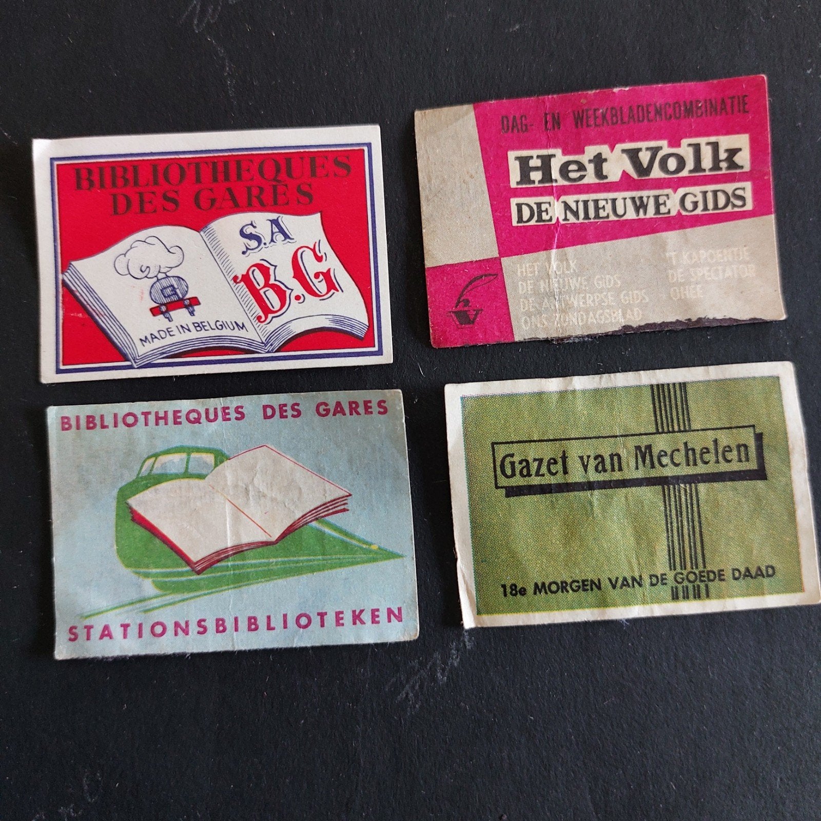 4 oude luciferetiketten: kranten en tijdschriften, Ophalen of Verzenden