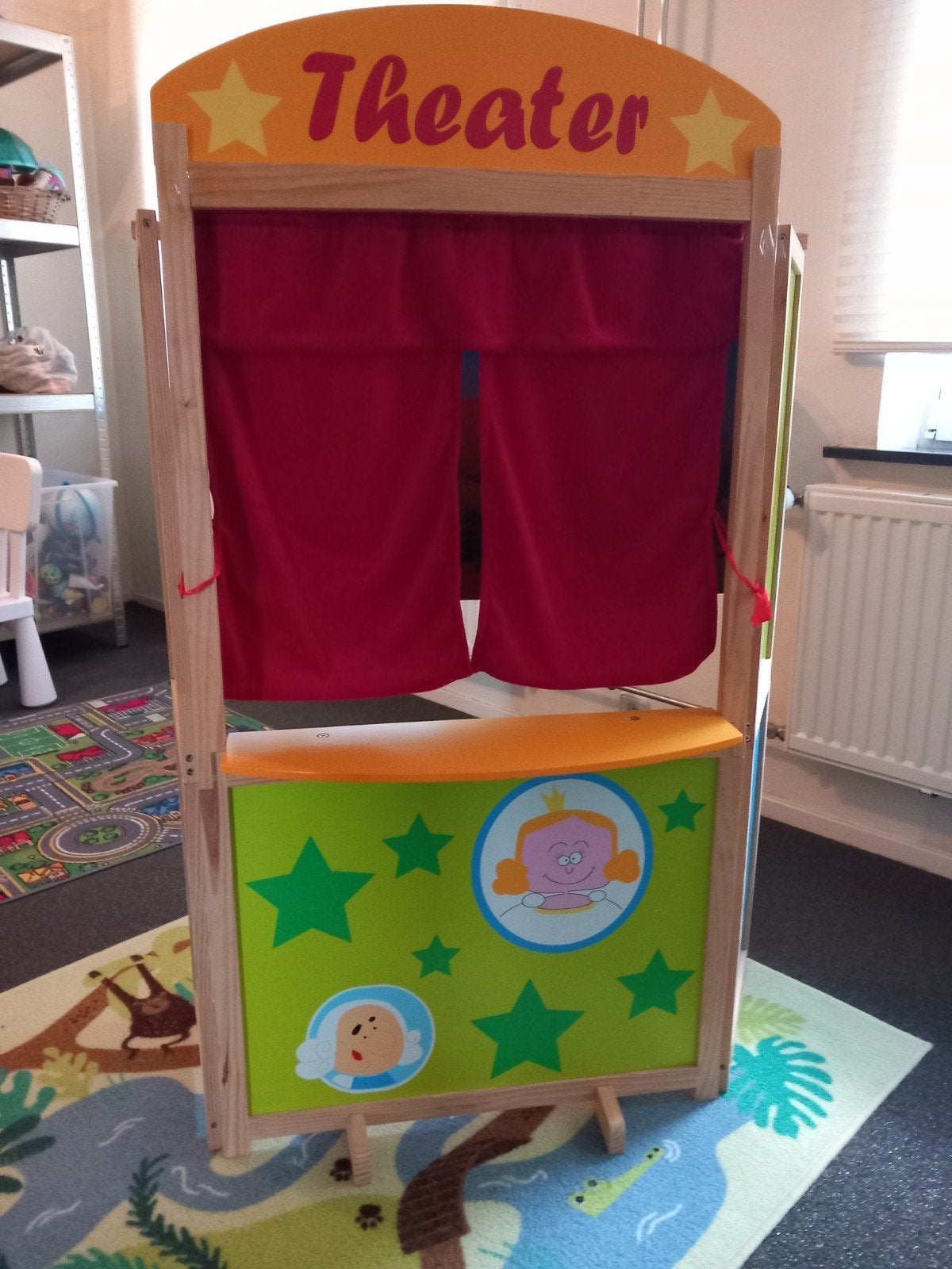 Poppenkast met handpoppen, Kinderen en Baby's, Ophalen, Zo goed als nieuw