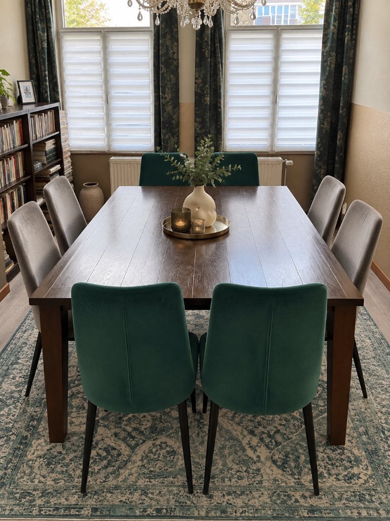 8 chaises en velours de chez Beliani (45€ la chaise), Maison & Meubles, Gris, Élégantes, Enlèvement, Tissus