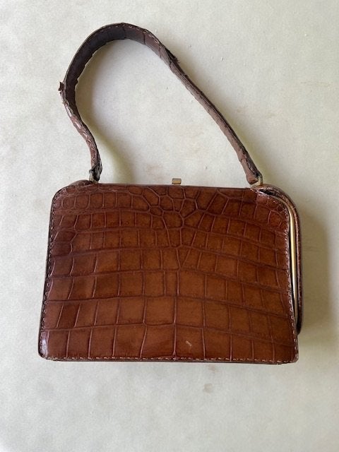 Croco-tas uit 1950, Verzenden, Gebruikt, Handtas