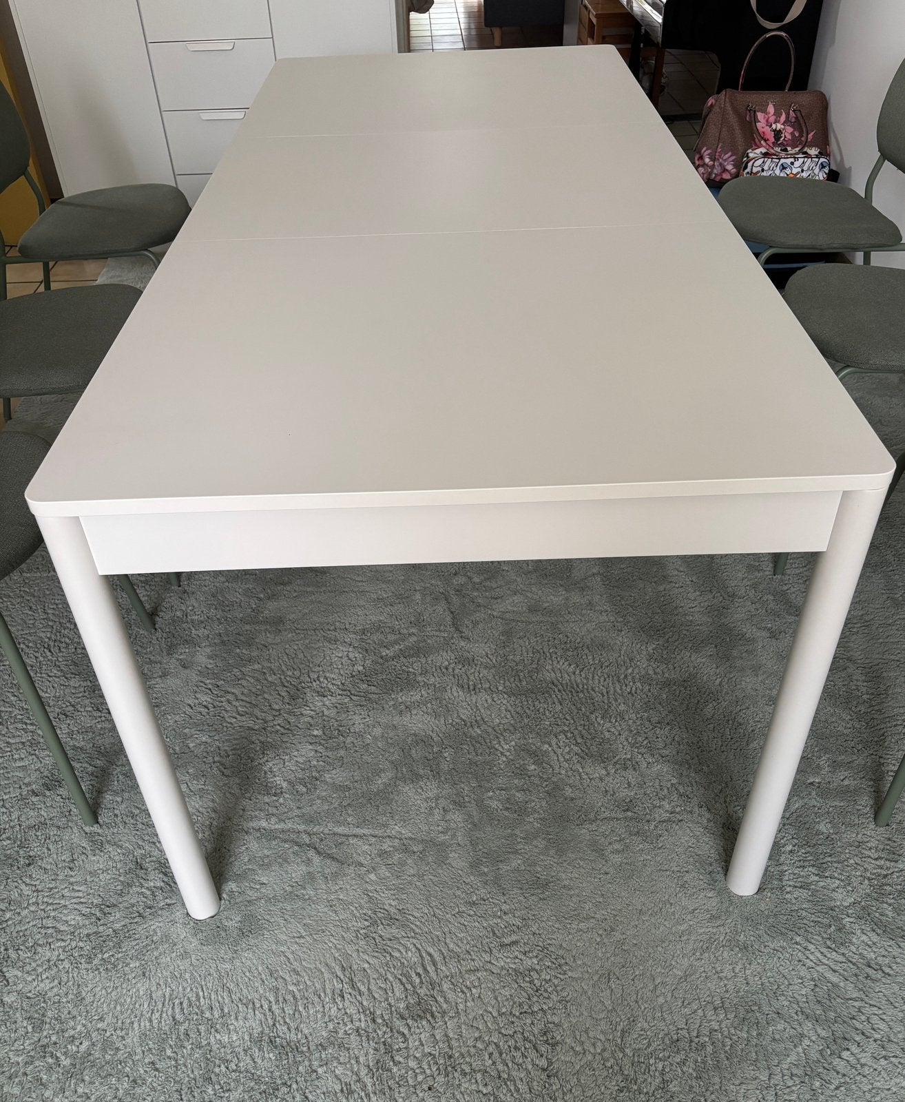 Eettafel (wit ecru) zo goed als nieuw, Huis en Inrichting, Ophalen, Zo goed als nieuw