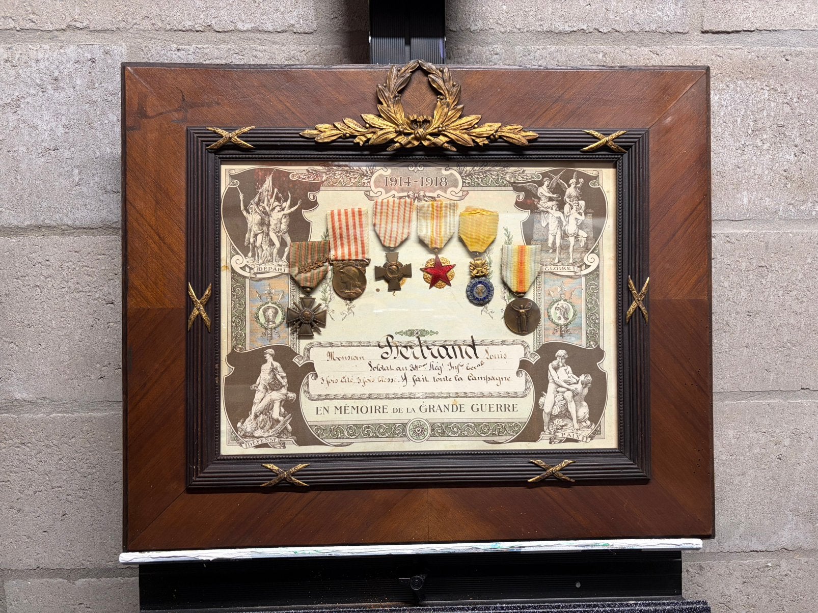 Kader Franse medailles WO1, Ophalen of Verzenden, Landmacht, Lintje, Medaille of Wings