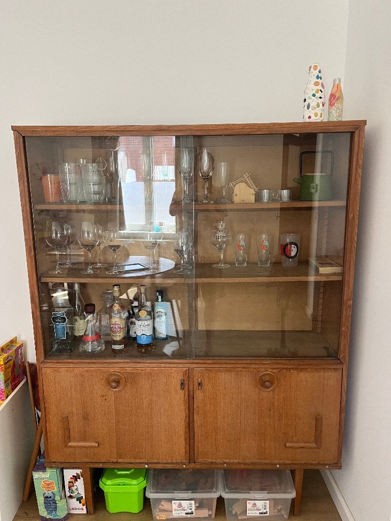 Vitrinekast, Ophalen, Gebruikt, 100 tot 150 cm, Met lade(s)