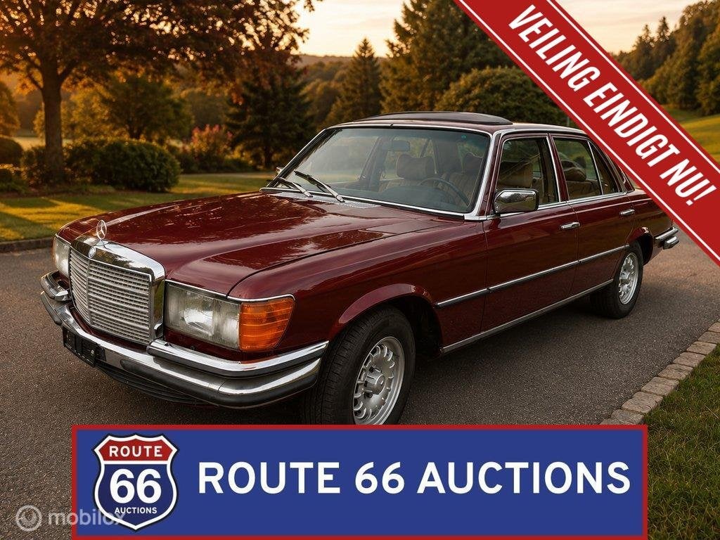 Mercedes-Benz 280 SE | 1976 | Route 66 Auctions, Zwart, Mercedes-Benz, Bedrijf, Handgeschakeld