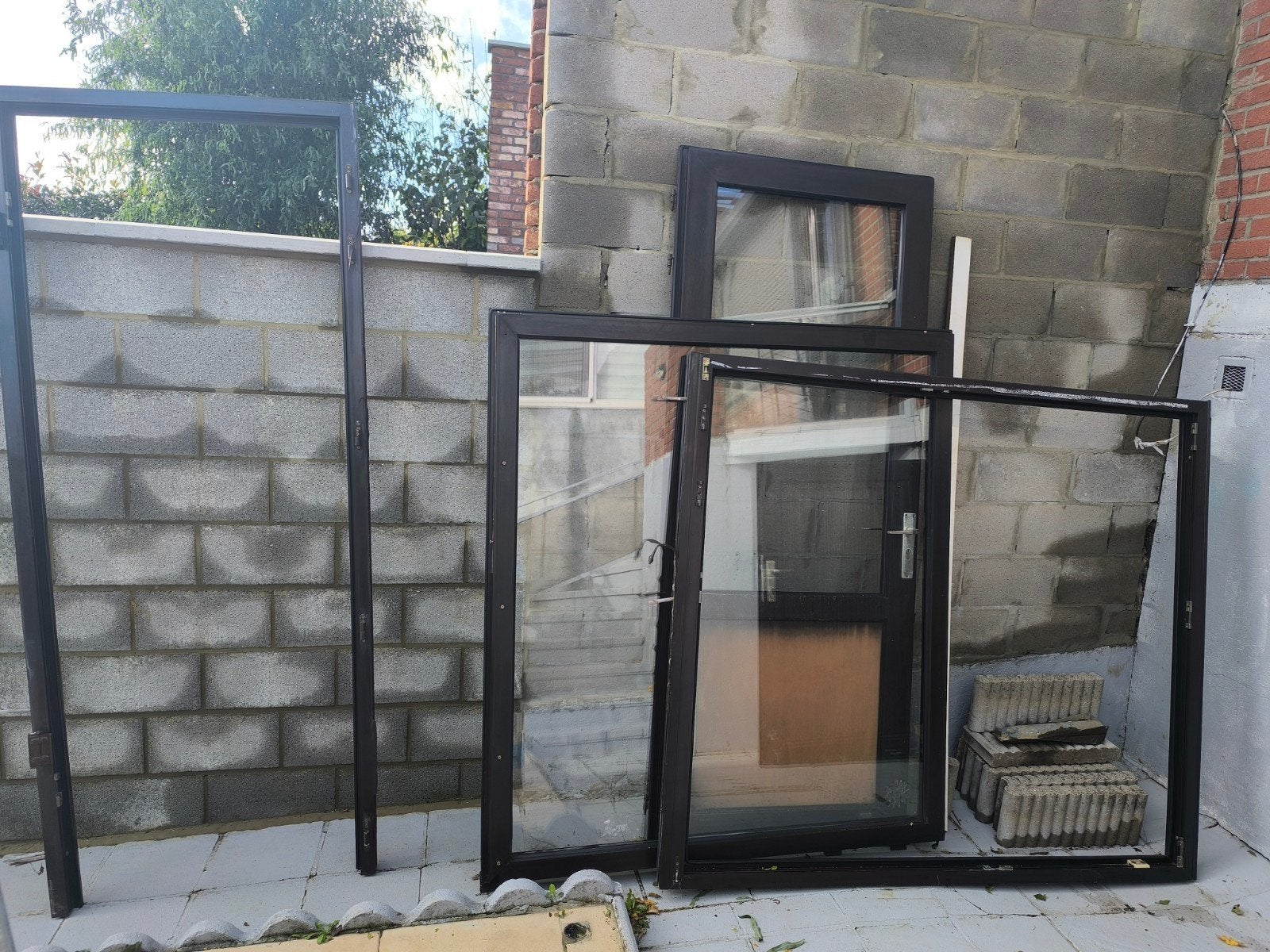 Lot de châssis en pvc (Fenêtre + Porte), Ophalen, Dubbelglas