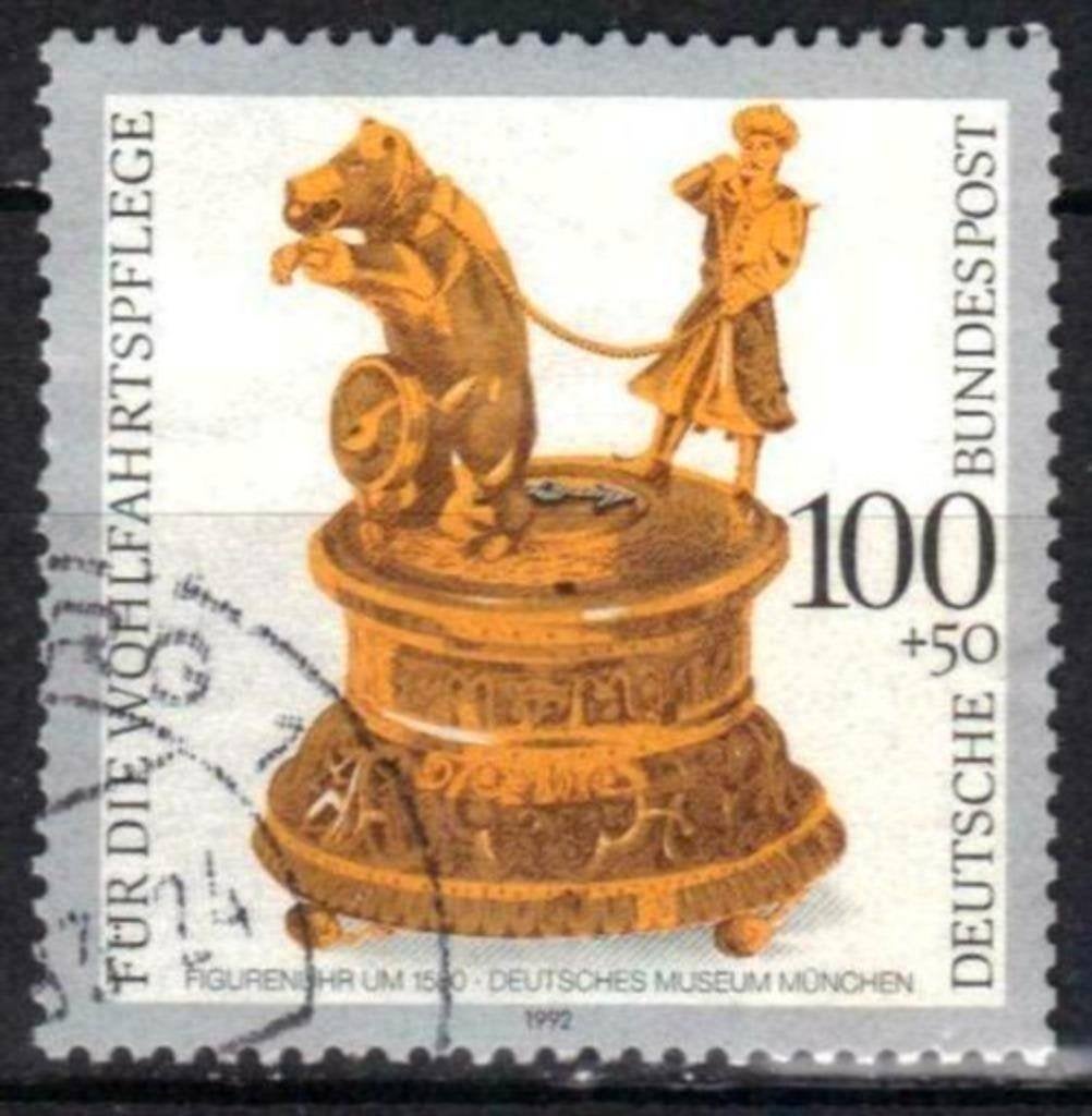 Allemagne Bundespost 1992 - Yvert 1466 - Montres ancien (ST), Envoi, Affranchi