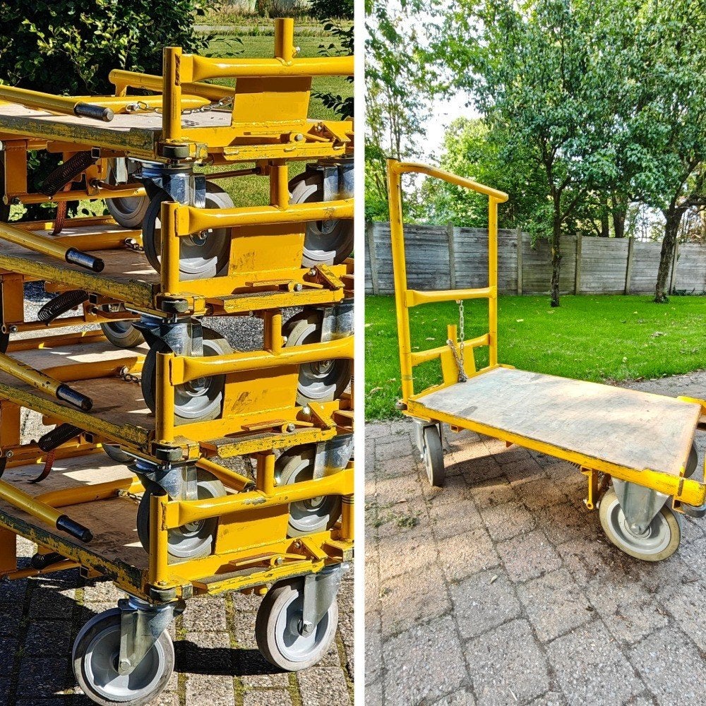 4 industriële transportwagens zwaarlastkarren plateauwagens, Enlèvement, Utilisé