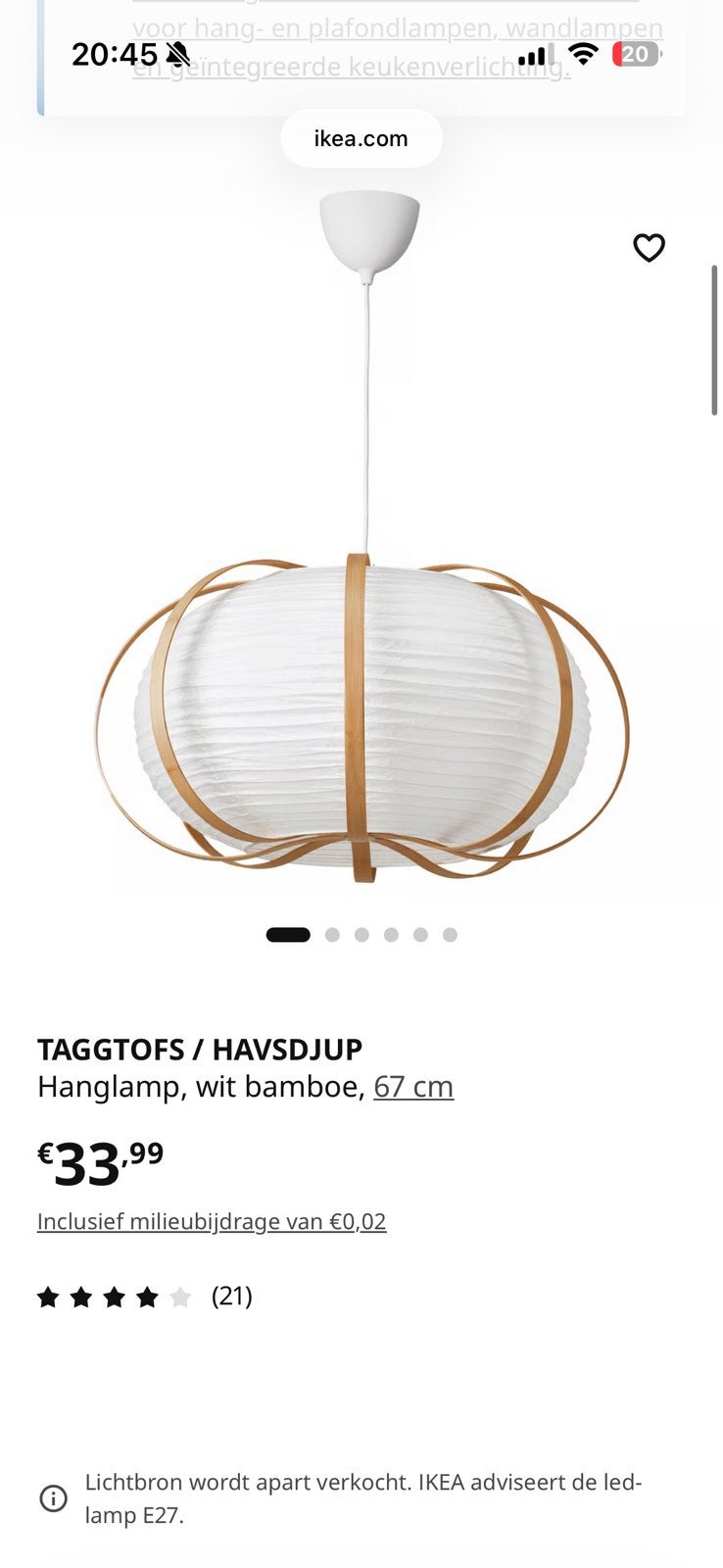 Hanglamp nieuw in doos, Télécoms, Téléphonie mobile | Chargeurs pour téléphone, Enlèvement, Neuf