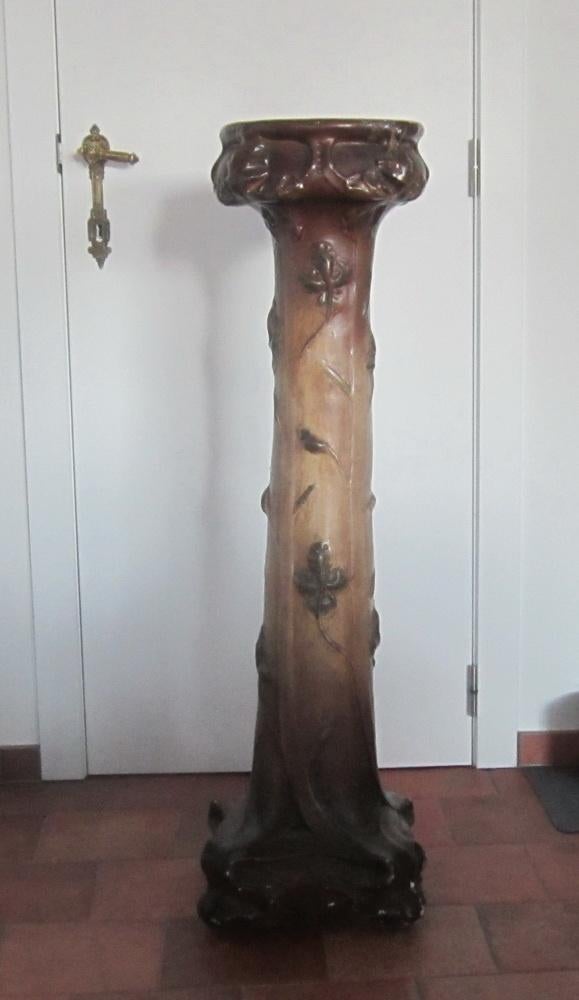 Art nouveau staander, piedestal in plaaster, ca 1900, Ophalen