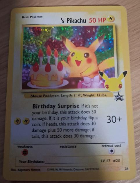 Carte Pokémon Pikachu anniversaire, Enlèvement ou Envoi, Neuf, Cartes en vrac