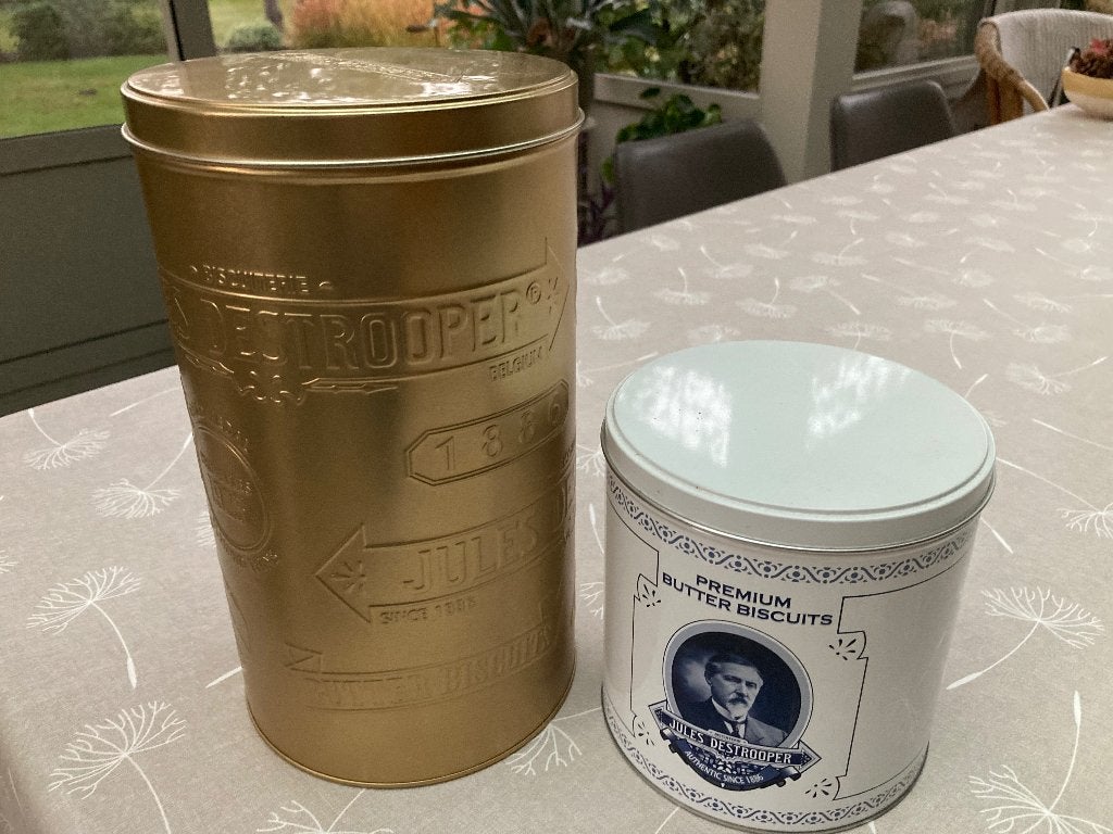 2 mooie koekendozen De Strooper, Verzamelen, Ophalen, Zo goed als nieuw, Koffie, Overige merken