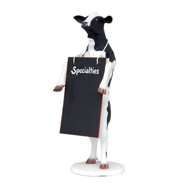 COW WITH MENU Hoogte 173 cm - Koe polyester, Ophalen, Nieuw