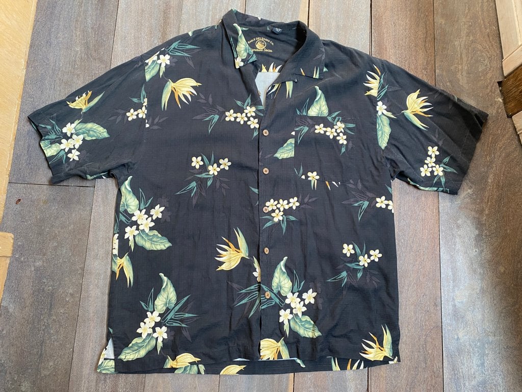 Eagle Dry Goods hemd XL 100% zijde blauw gele bloemen, Eagle Dry Goods, Gedragen, Halswijdte 43/44 (XL), Verzenden