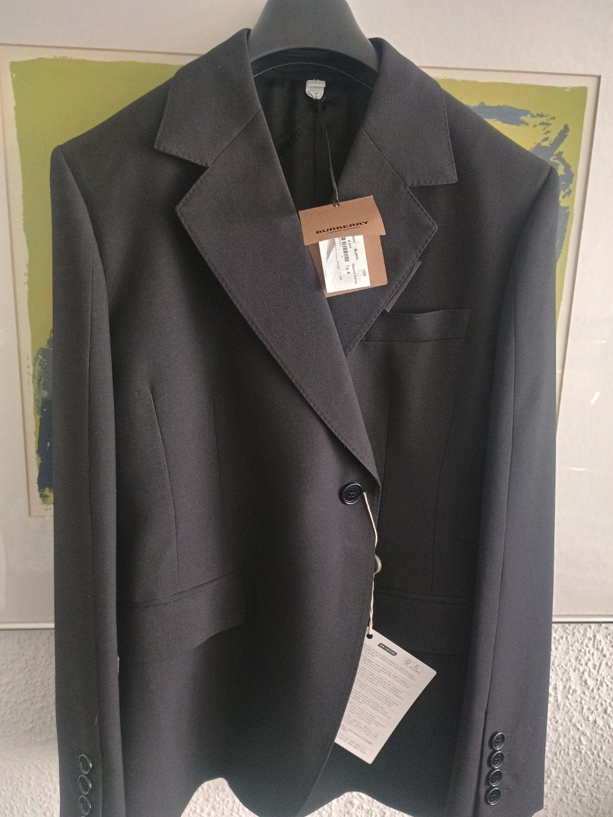 Burberry Blazer zwart wol IT40, Verzenden, Zwart, Nieuw, Burberry