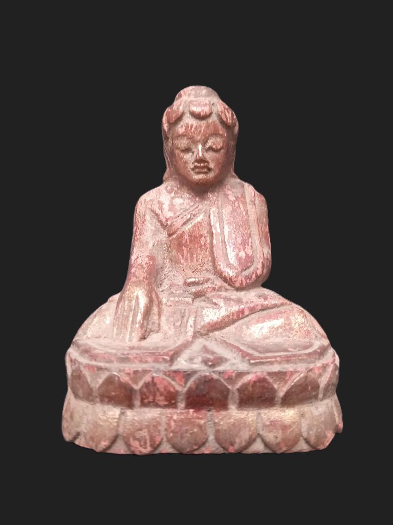 Statuette de Bouddha en bois laqué, Enlèvement ou Envoi, Utilisé