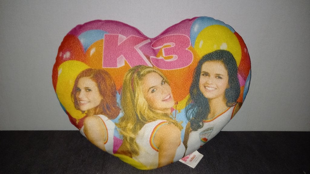 K3 hartjes kussen, Ophalen of Verzenden, Gebruikt