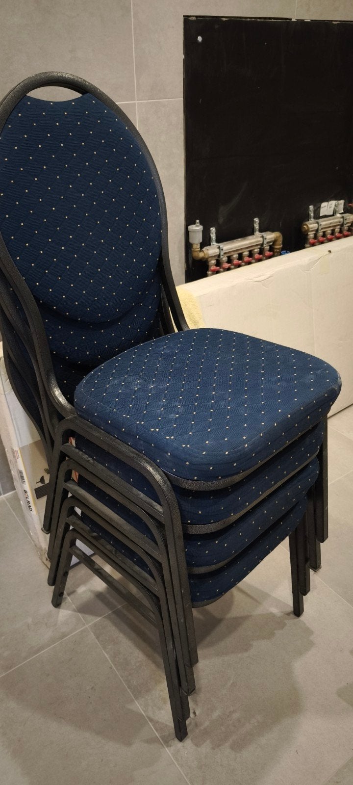 12 Horeca stapel stoelen, Huis en Inrichting, Ophalen, Gebruikt, Blauw
