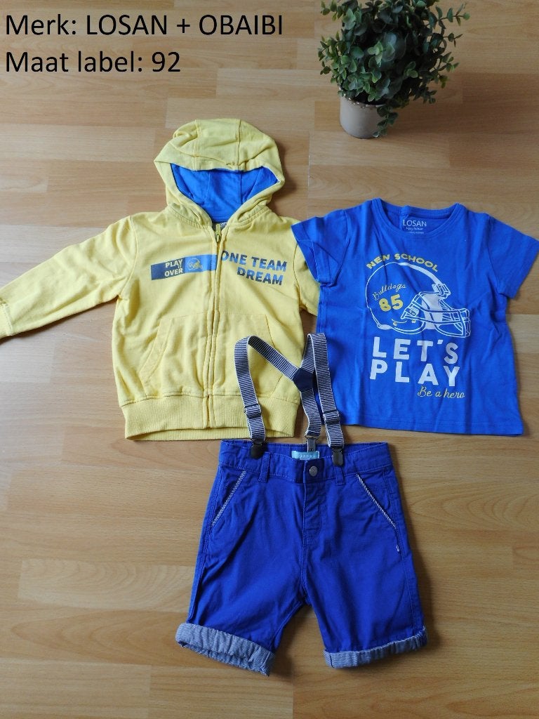 3-delige set (Obaibi + losan) - maat 92, Ophalen of Verzenden, Gebruikt, Jongen