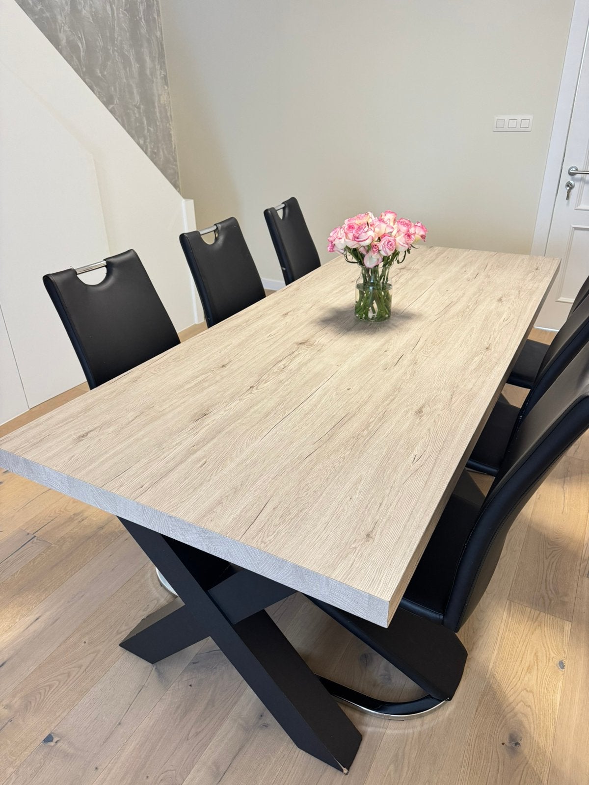 Table à manger avec 6 chaises, Maison & Meubles, Table 220x65, Enlèvement, Utilisé, 50 à 100 cm