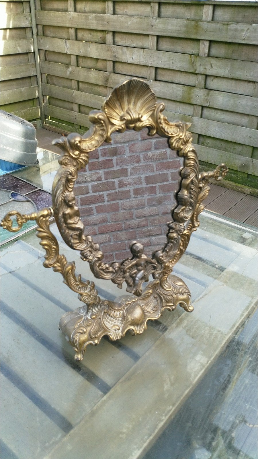 Oude spiegel 1930/1950, Ophalen of Verzenden