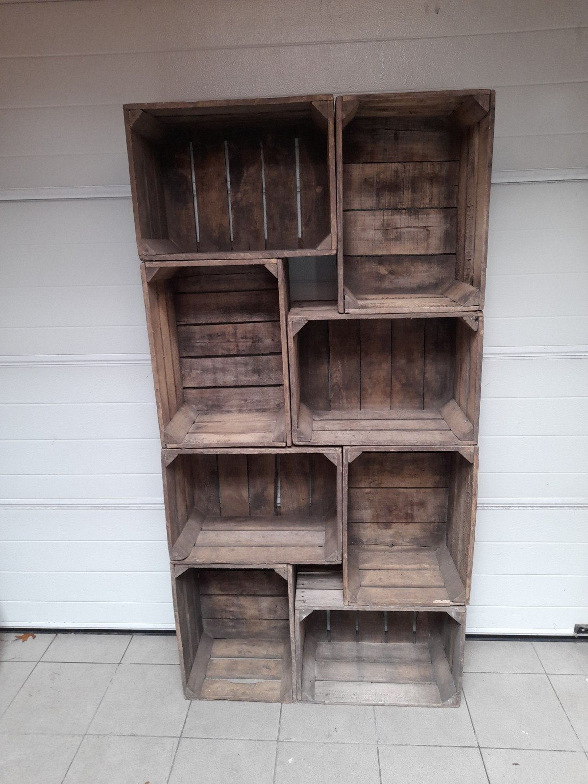 8 caisses en bois vintage robustes, Enlèvement