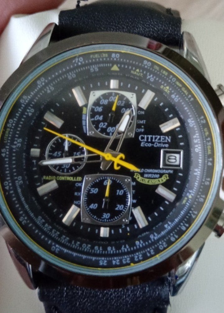 Montre Citizen Chronograph pour homme, Enlèvement ou Envoi, Cuir, Citizen, Acier