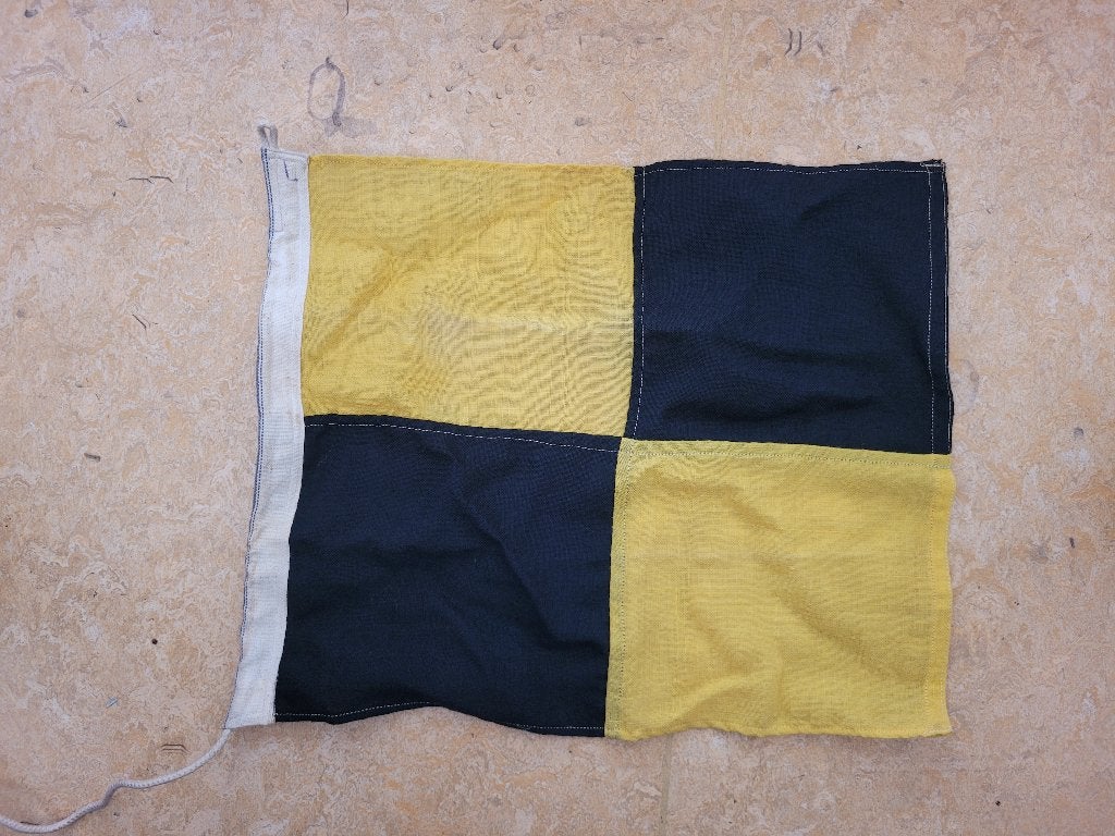 drapeau coton signalisation maritime vintage, Divers, Enlèvement ou Envoi, Utilisé