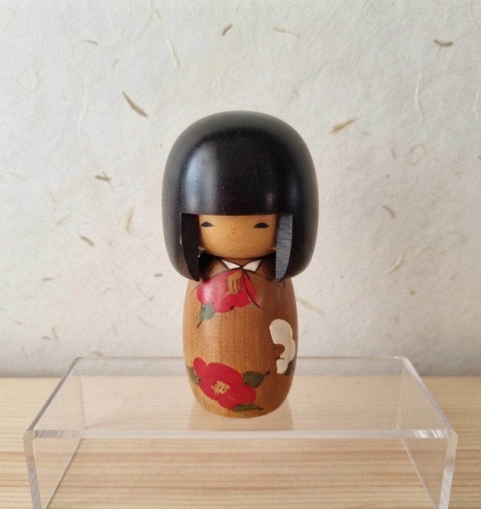 Magnifique Haru no uta Kokeshi d'Usaburo, Antiquités & Art, Art | Art non-occidental, 13 cm, Japon, Bois, Peint