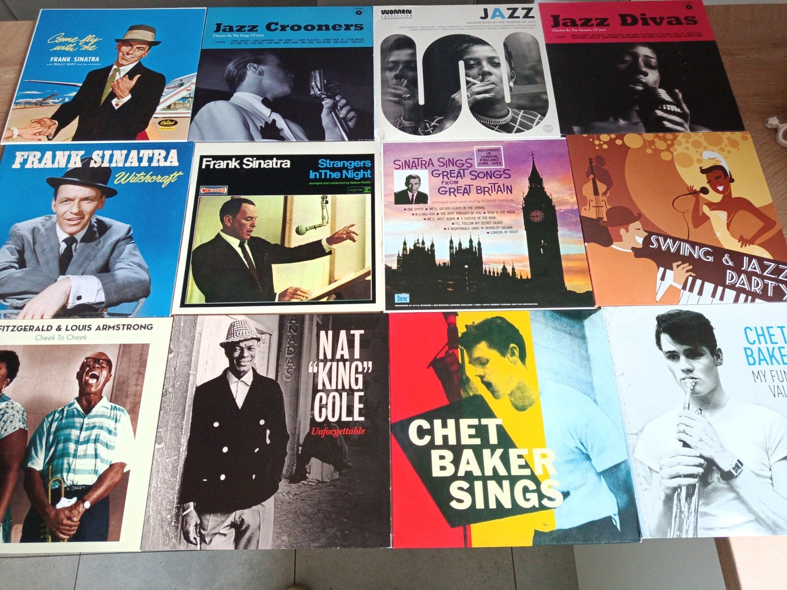 Lot de 12 vinyles Jazz: Sinatra, Fitzgerald,Armstrong,Baker., Compilation, Jazz