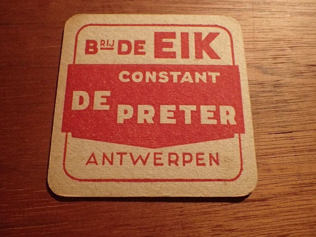 oud bierviltje de Eik Antwerpen, Verzamelen, Ophalen of Verzenden, Gebruikt, Viltje(s), Overige merken