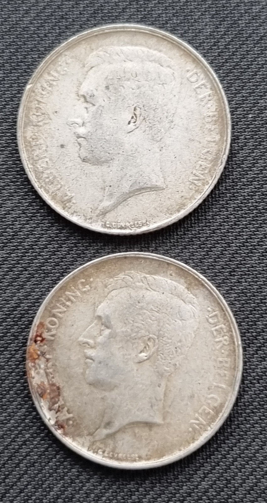 2 pièces 1 Franc Albert 1er  Belgique), Enlèvement, Monnaie