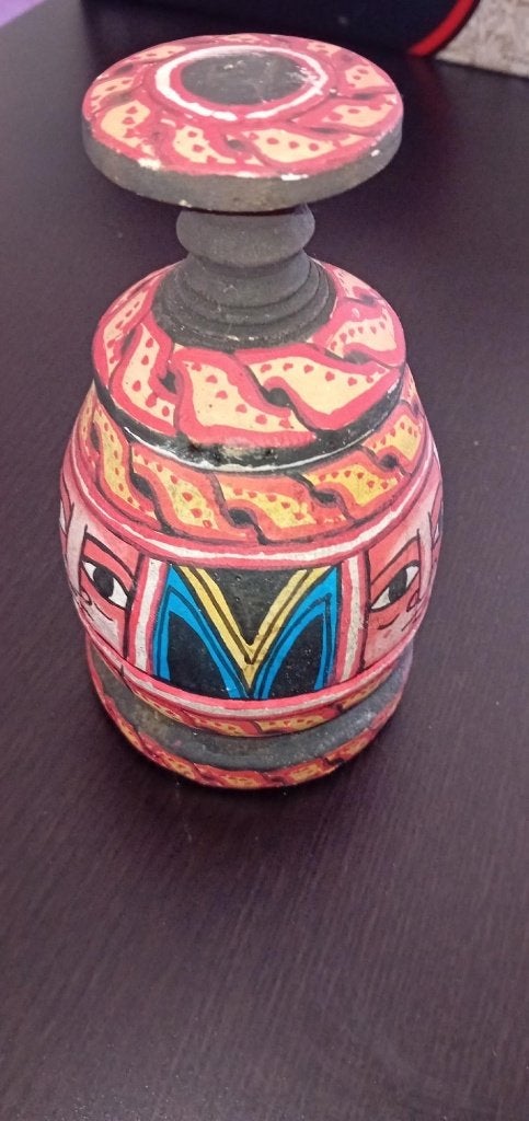 HOUTEN POT MET DEKSEL UIT CHILI, Ophalen of Verzenden