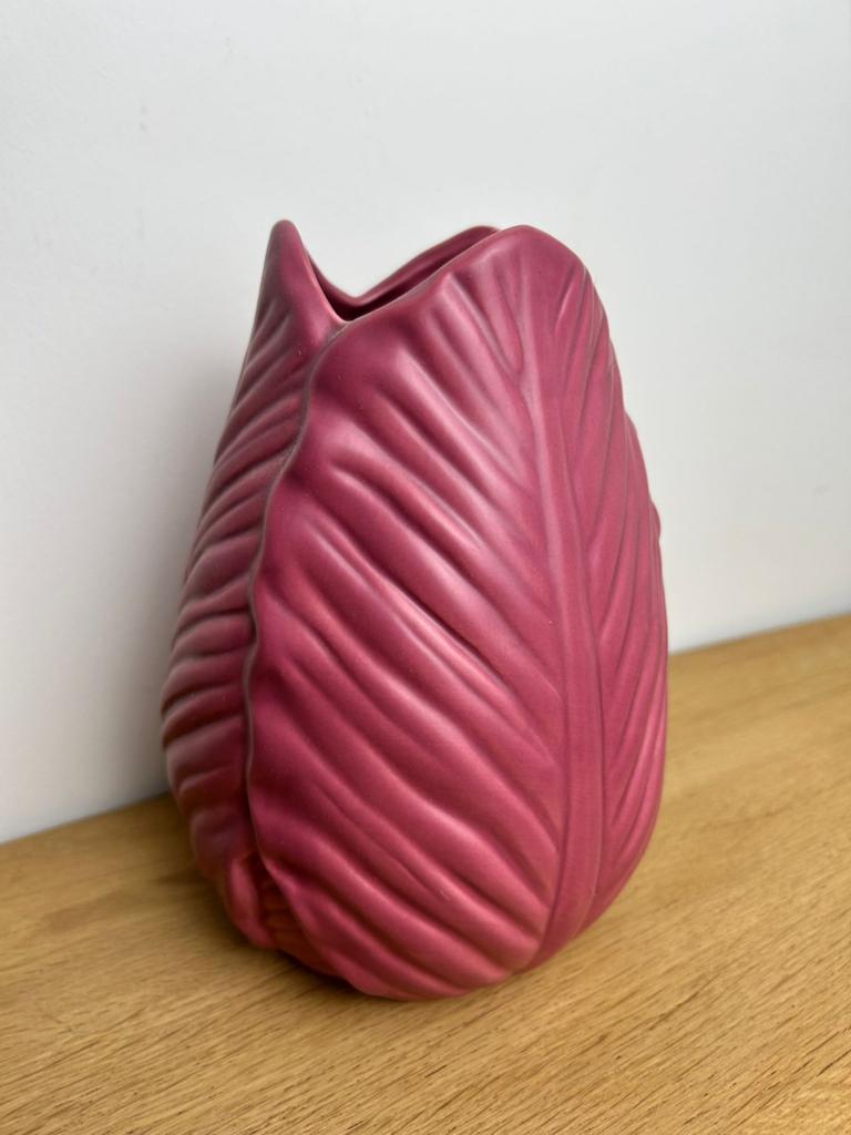 Vase fleur rose texturé – style floral / déco design, Neuf, Moins de 50 cm, Enlèvement ou Envoi, Autres couleurs