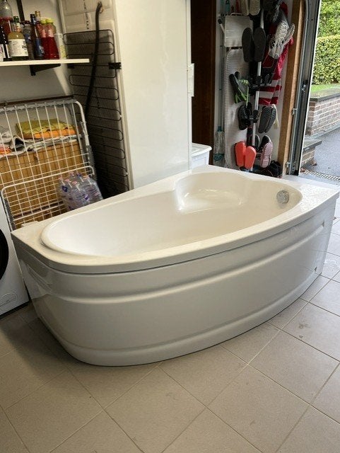 Baignoire d'angle et paroi, Maison & Meubles, Enlèvement, Utilisé