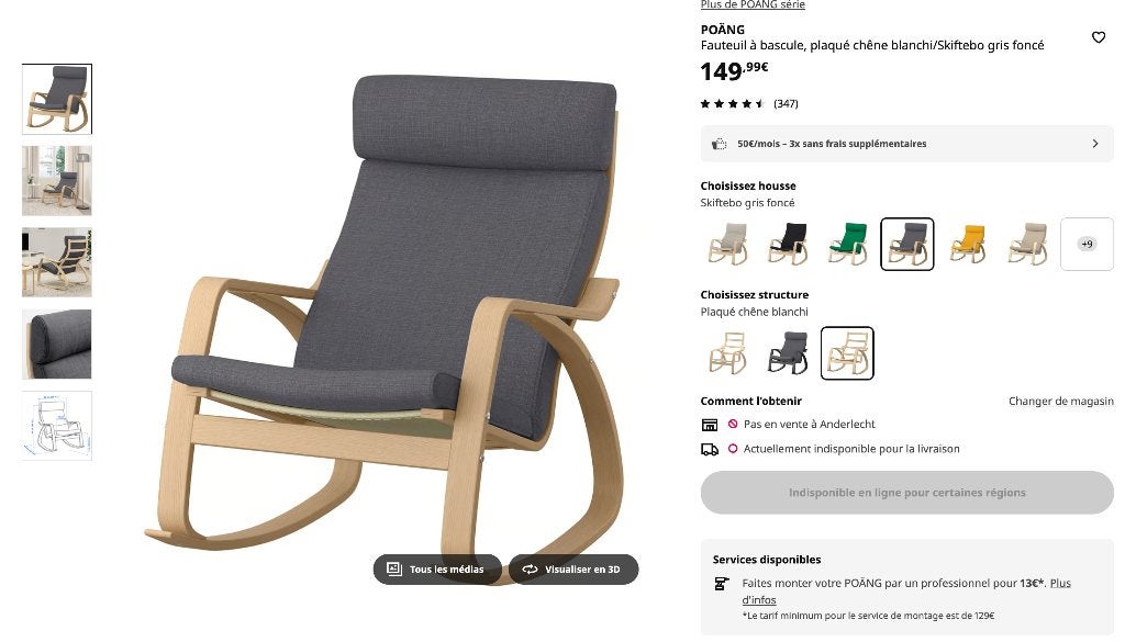 Fauteuil, Enlèvement, Comme neuf, 75 à 100 cm, 50 à 75 cm