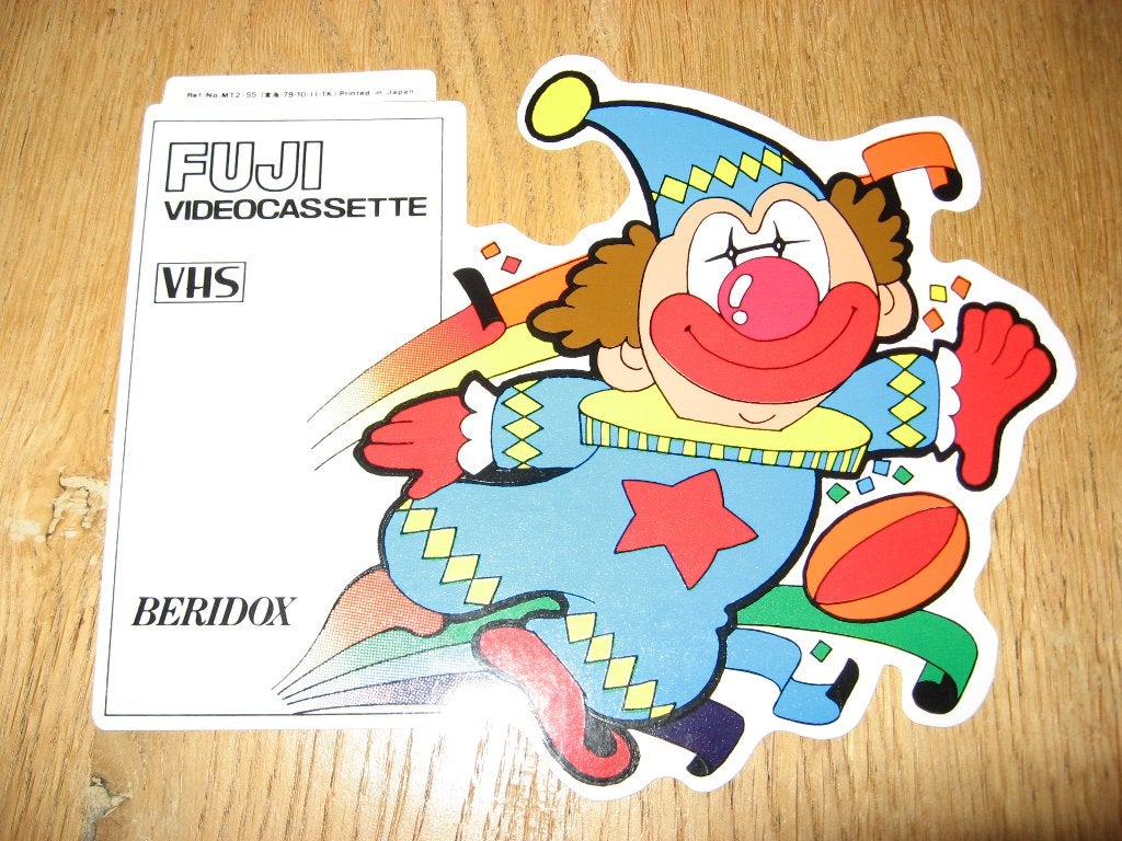 Vintage Sticker Fuji Clown Videocassette, Ophalen, Nieuw, Overige typen