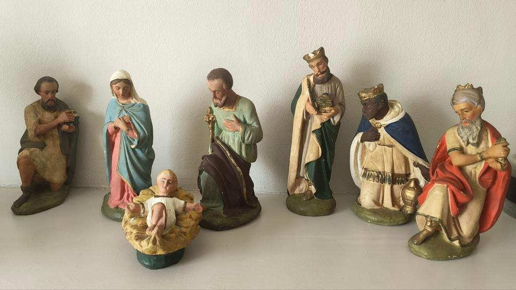 Oud grote kerststal beeldjes, Diversen, Ophalen of Verzenden