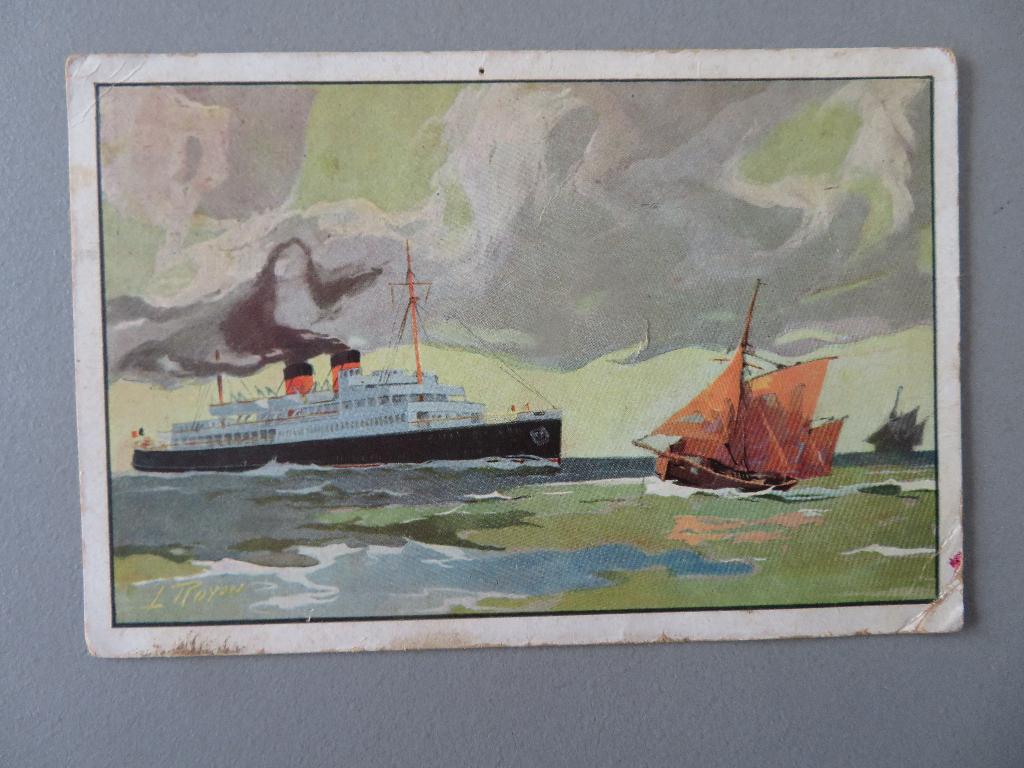 1937 zeevaart pk lijn Oostende Dover S/S. Prince Charles, Verzenden, Zo goed als nieuw, Motorboot, Kaart, Foto of Prent