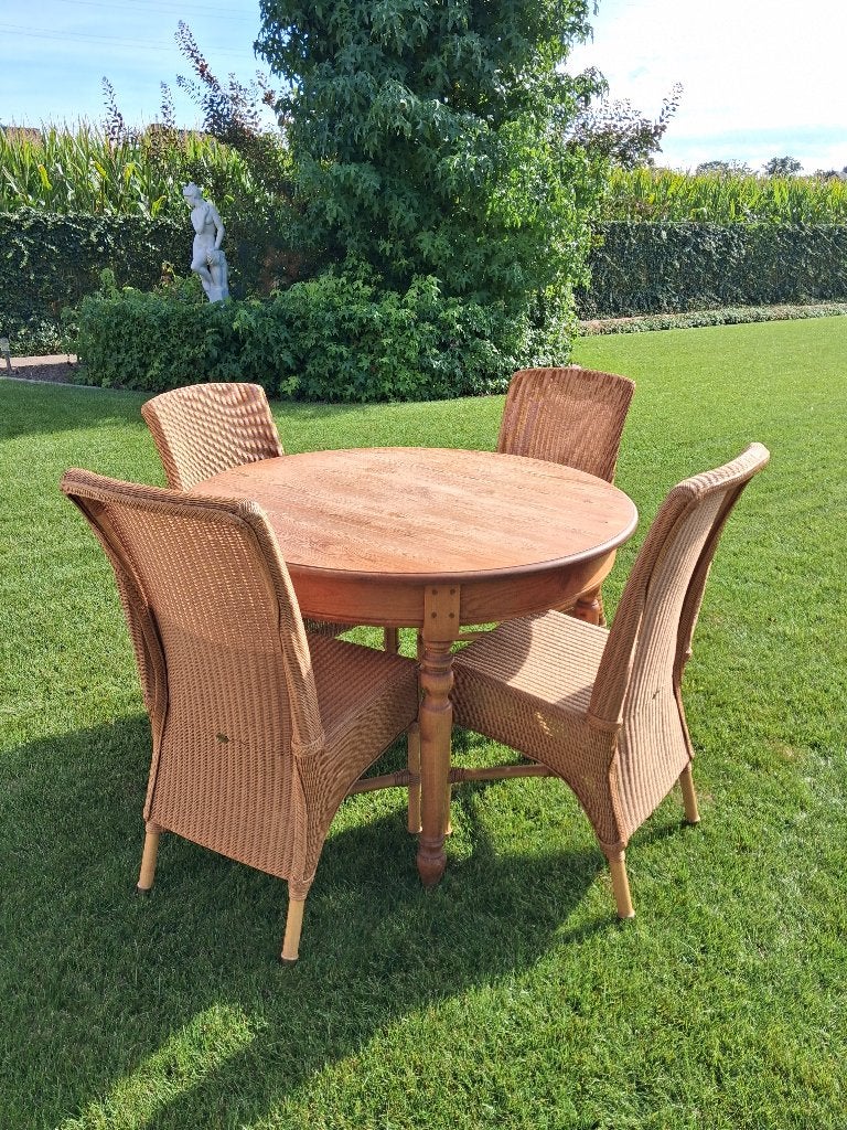 tafel met vier stoelen, Huis en Inrichting, Ophalen, Gebruikt, Rond, Vier personen