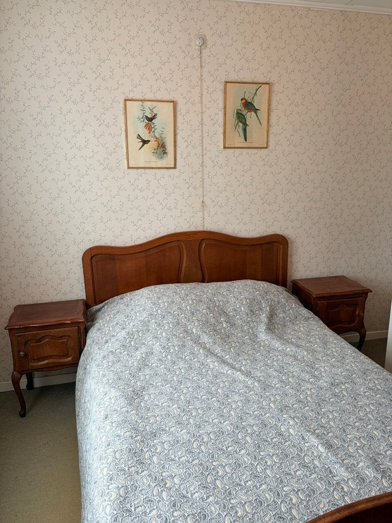 Art-nouveau slaapkamerensemble: bed + nachtkastjes + kast, Ophalen, Gebruikt, Tweepersoons