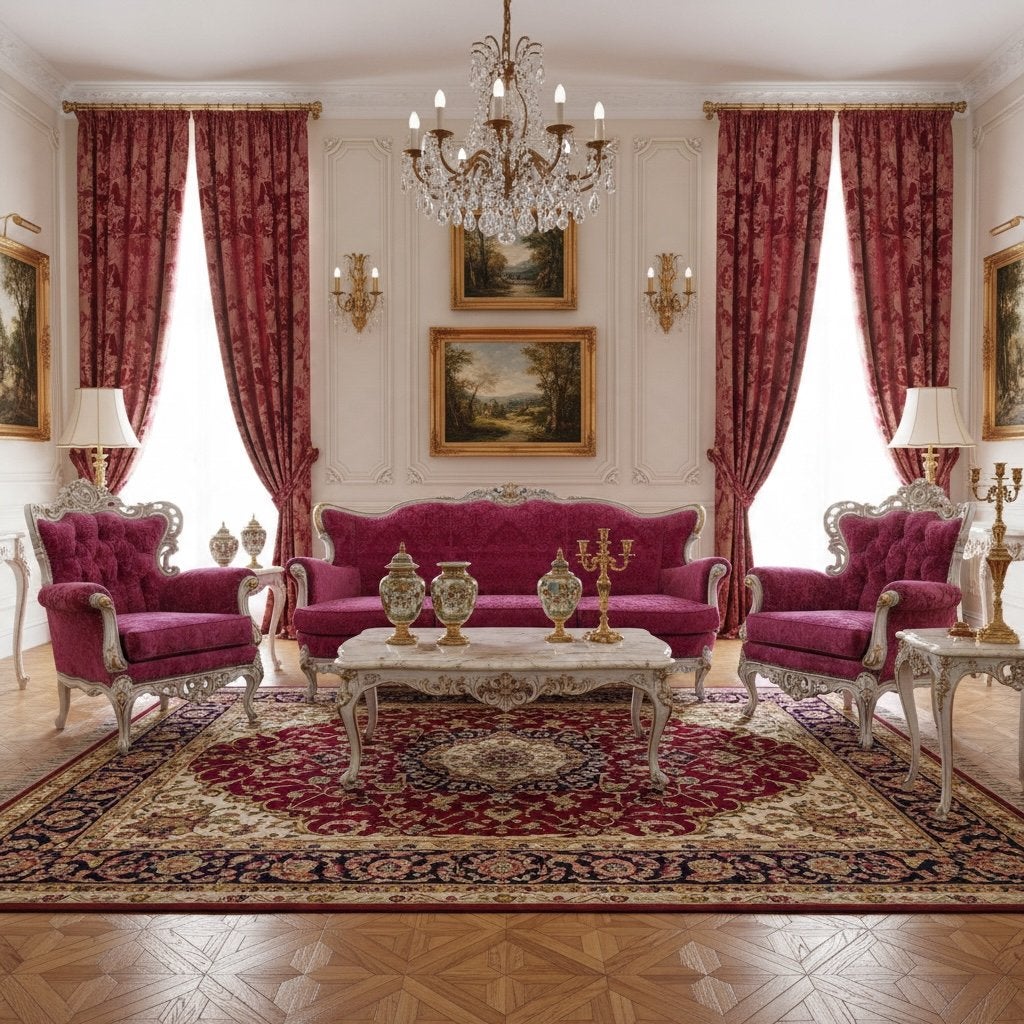 Vintage roze barok driezit / zetel / canapé, Ophalen of Verzenden