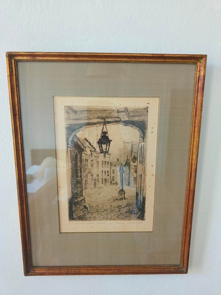 Ets Romain Malfliet (St. Niklaasplaats Antwerpen), Antiek en Kunst, Ophalen, Ets