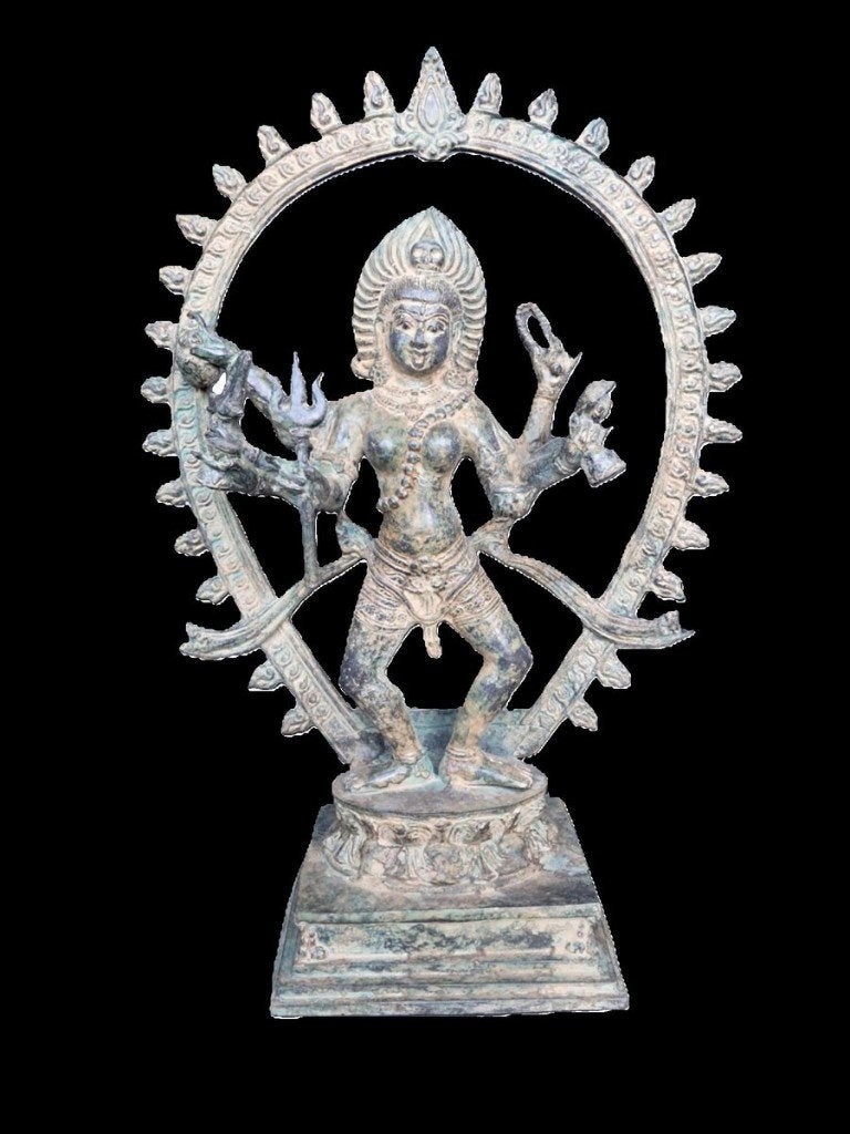 Bronzen beeld van de godin Kali/37 cm/India/Azië, India, Ophalen of Verzenden, 37 cm, Brons
